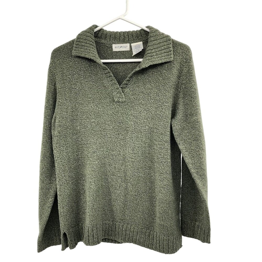 White Stag Pullover Sweater Womens S Used Green